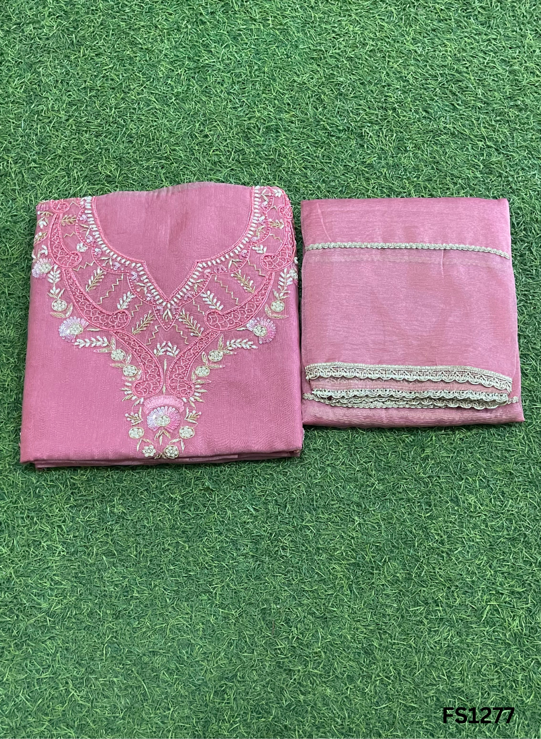 FS1277 | Crush Shimmer Suit | Party Wear | Wedding | Jaggo | Ring Ceremony | Festival