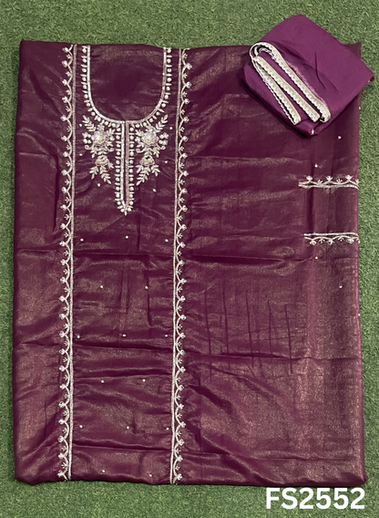 FS2552 | MEHROON | Crush Shimmer Suit | Party Wear | Wedding | Jaggo | Ring Ceremony | Festival |
