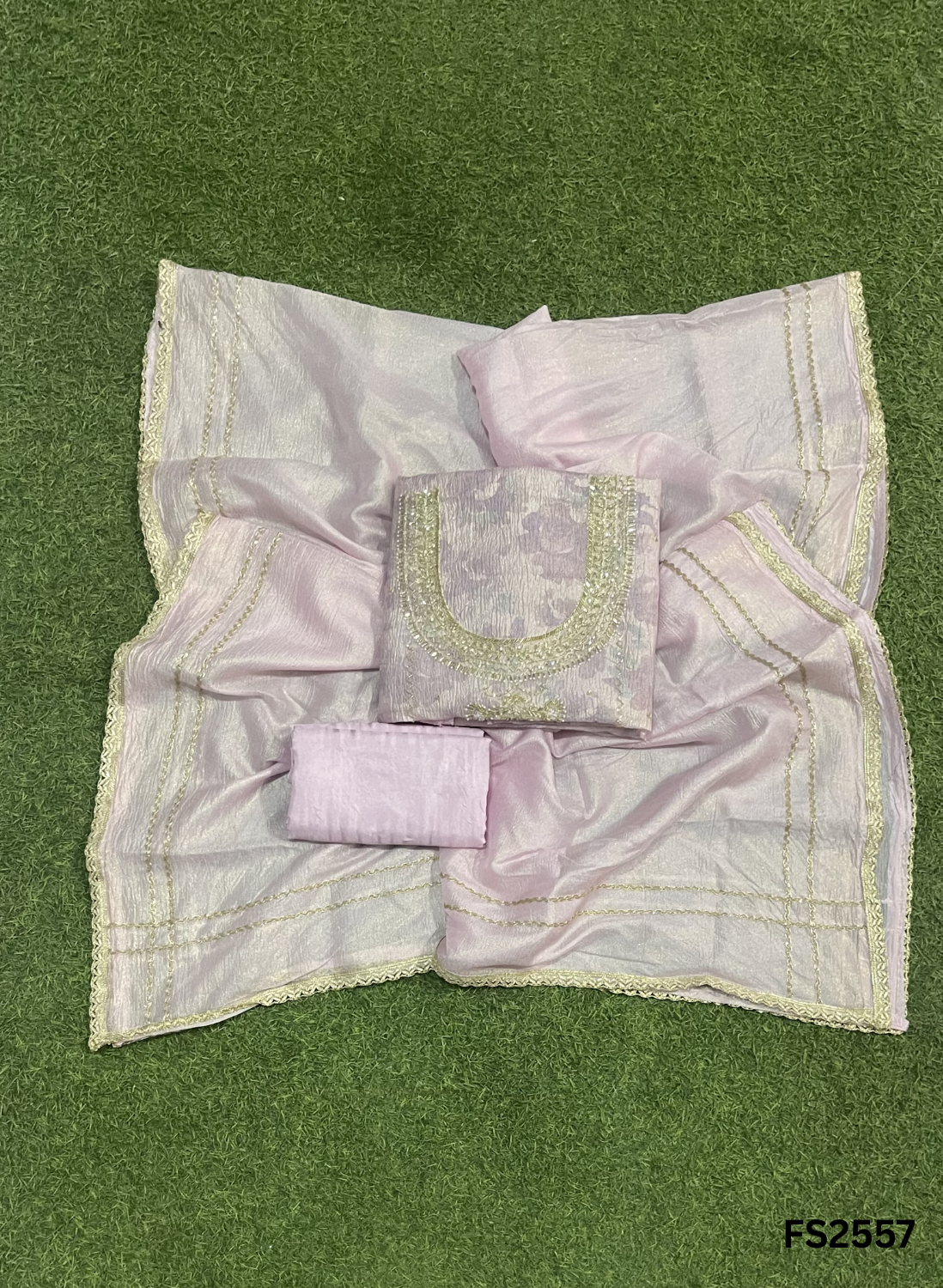 FS2557 | Crush Shimmer Suit | Party Wear | Wedding | Jaggo | Ring Ceremony | Festival |
