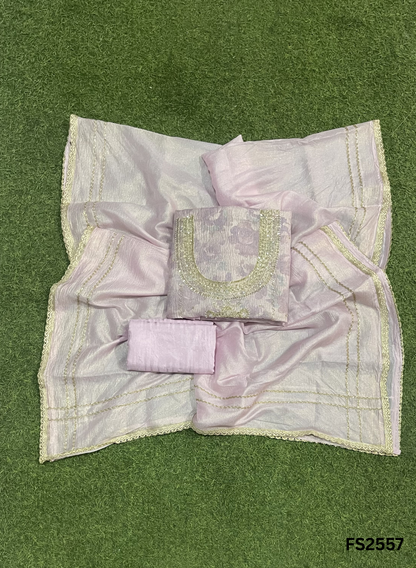 FS2557 | Crush Shimmer Suit | Party Wear | Wedding | Jaggo | Ring Ceremony | Festival |