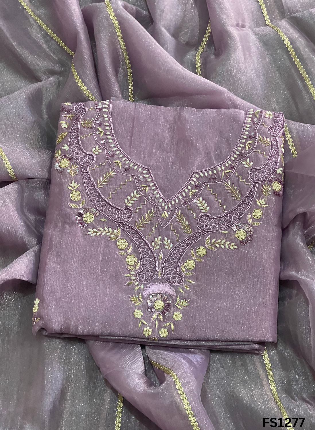 FS1277 | Crush Shimmer Suit | Party Wear | Wedding | Jaggo | Ring Ceremony | Festival