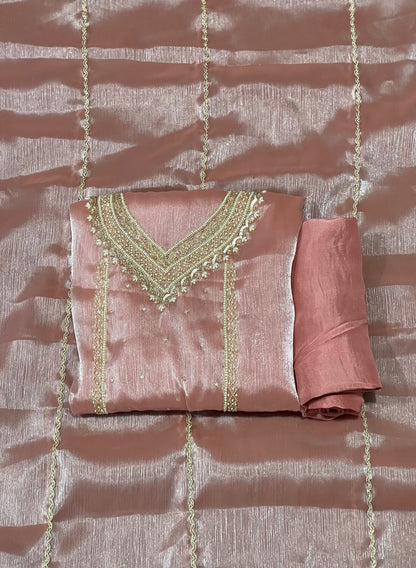Peach Crush Shimmer Suit | Party Wear | Wedding | Jaggo | Ring Ceremony | Festival | FS370