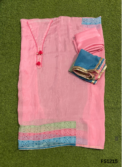 FS1215 | light pink |Silk Organza | Suit | Wedding | Party Wear | Ring Ceremony | Festival Suit | Allover suit