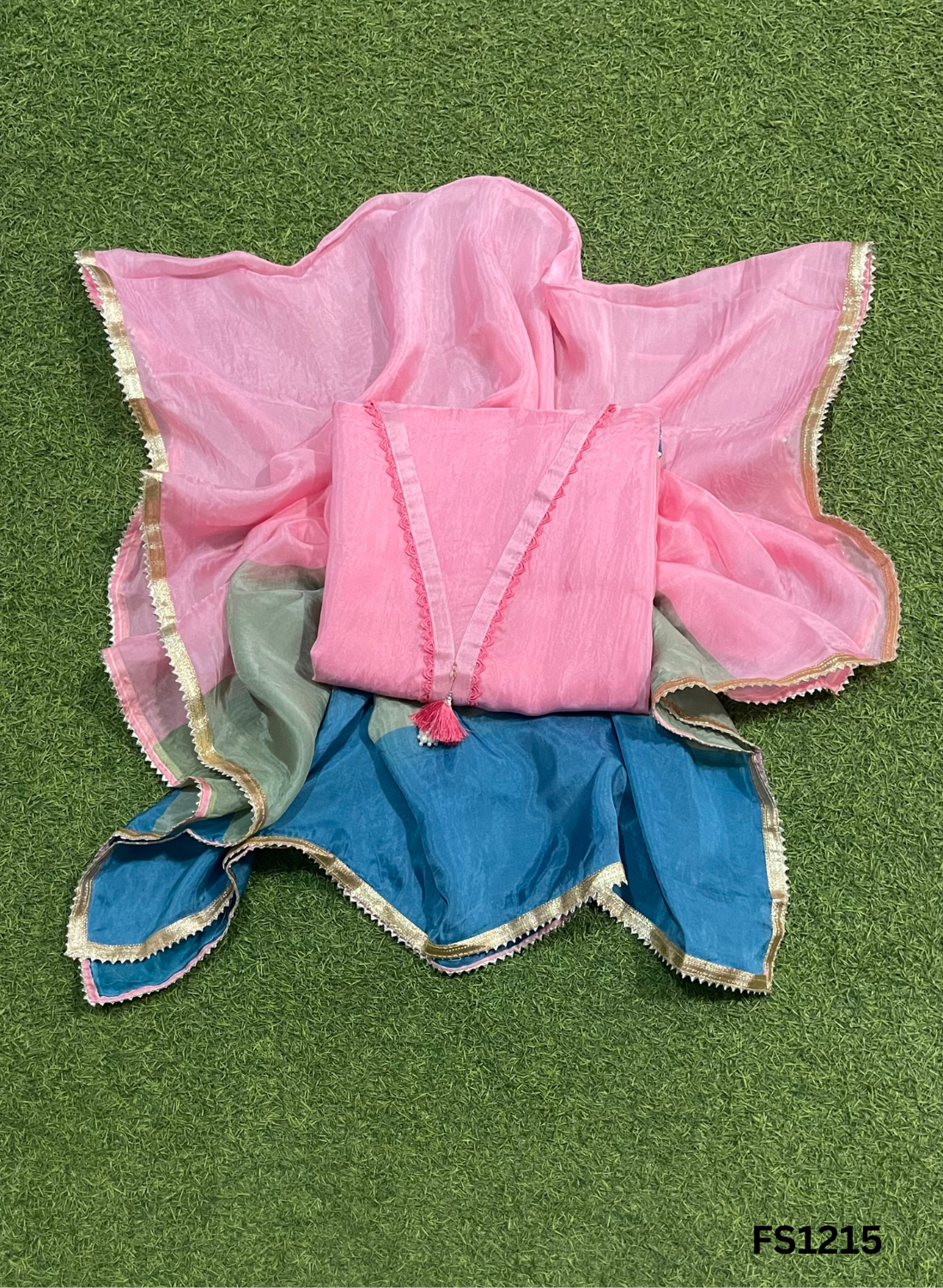 FS1215 | light pink |Silk Organza | Suit | Wedding | Party Wear | Ring Ceremony | Festival Suit | Allover suit