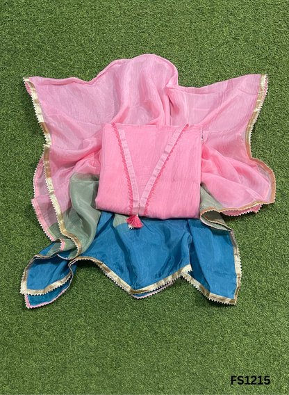 FS1215 | light pink |Silk Organza | Suit | Wedding | Party Wear | Ring Ceremony | Festival Suit | Allover suit