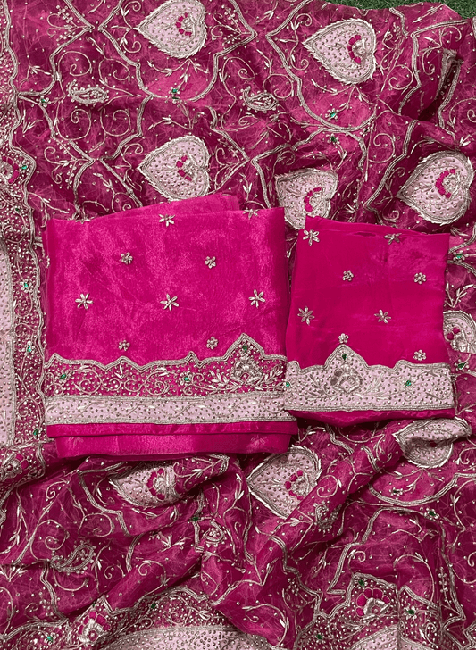 FS123 | Hot-Pink | Glass Shimmer |Suit | Party Wear | Wedding | Jaggo | Ring Ceremony | Festival |