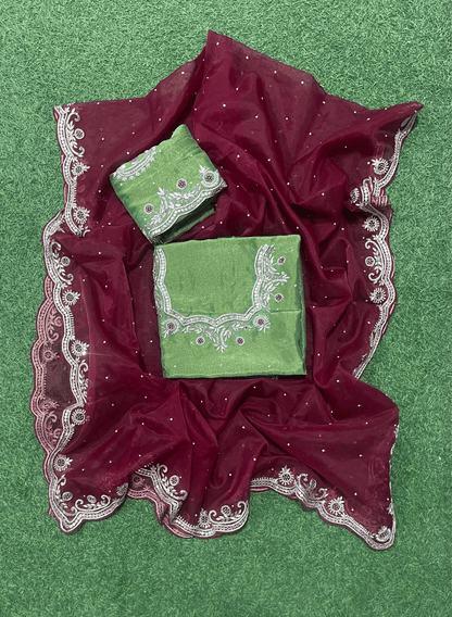 FS562 | Mehandi| Shimmer Suit | Party Wear | Wedding | Jaggo | Ring Ceremony | Festival| F9BCFAA
