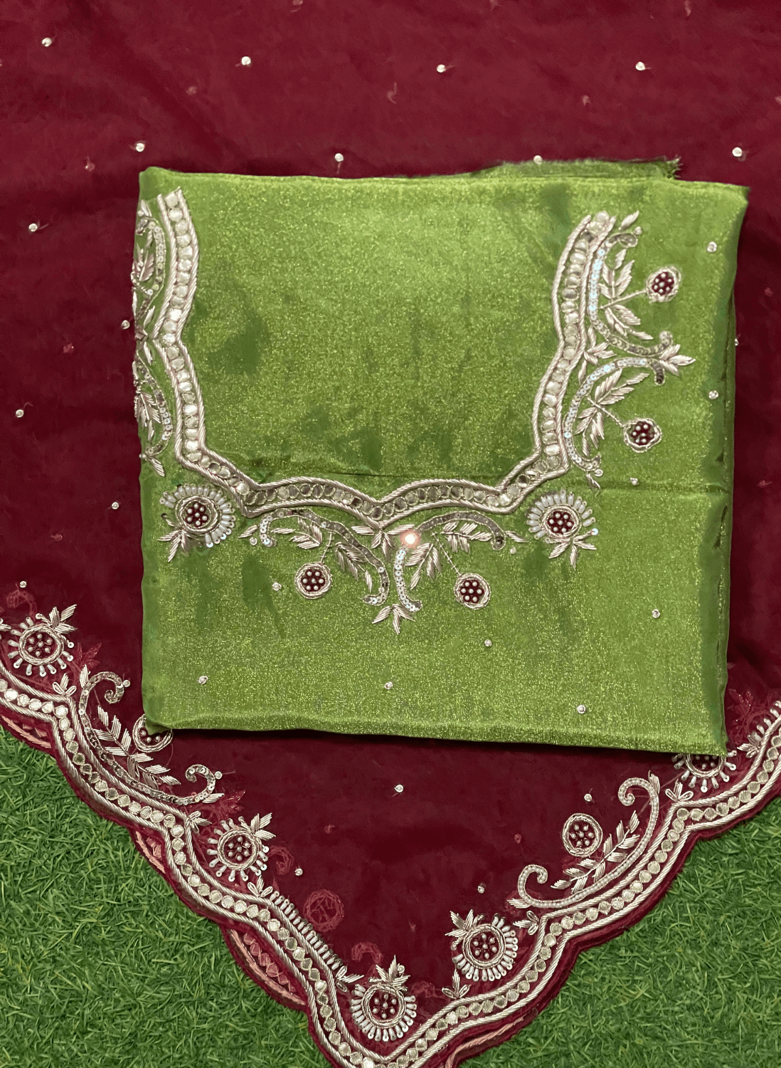 FS562 | Mehandi| Shimmer Suit | Party Wear | Wedding | Jaggo | Ring Ceremony | Festival| F9BCFAA