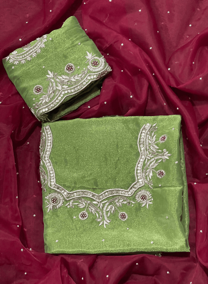 FS562 | Mehandi| Shimmer Suit | Party Wear | Wedding | Jaggo | Ring Ceremony | Festival| F9BCFAA