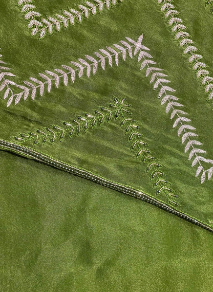 FS255 | Green Shimmer Suit | Party Wear | Wedding | Jaggo | Ring Ceremony | Festival |