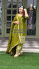 FS255 | Green Shimmer Suit | Party Wear | Wedding | Jaggo | Ring Ceremony | Festival | F9FFAA