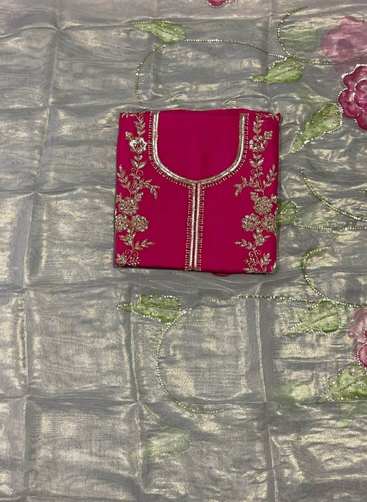 Hot pink silk  |silk Suit | Wedding | Party Wear | Ring Ceremony | Festival Suit | FS219