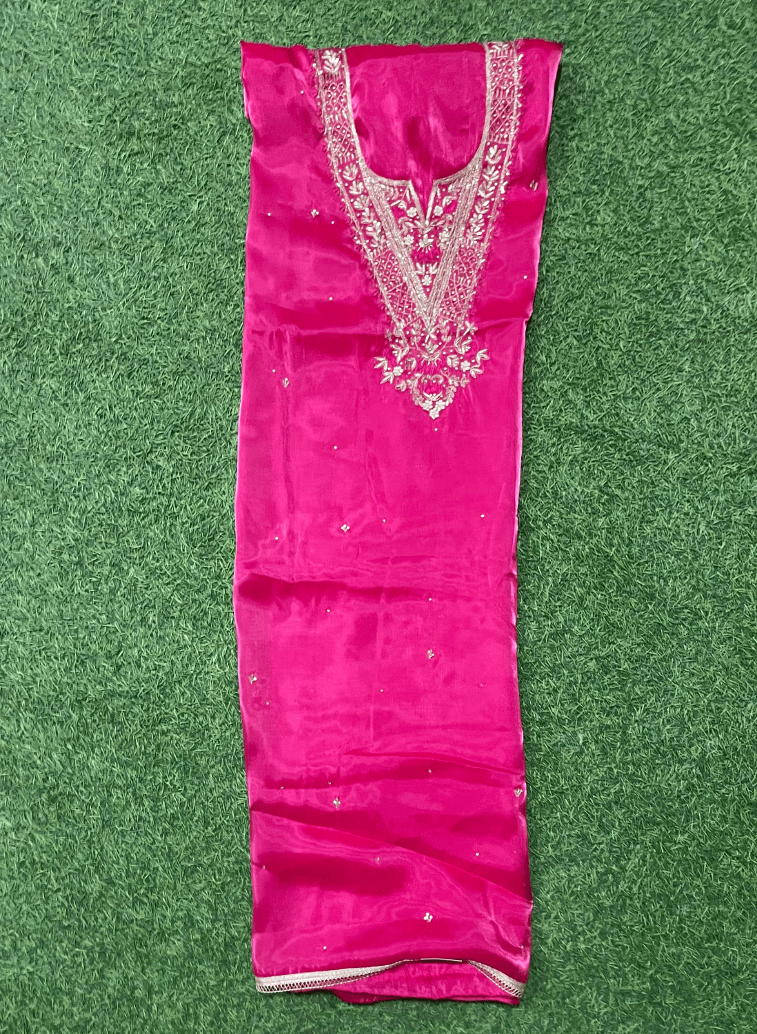 Hot Pink| Glass Shimmer Suit | Party Wear | Wedding | Jaggo | Ring Ceremony | Festival |