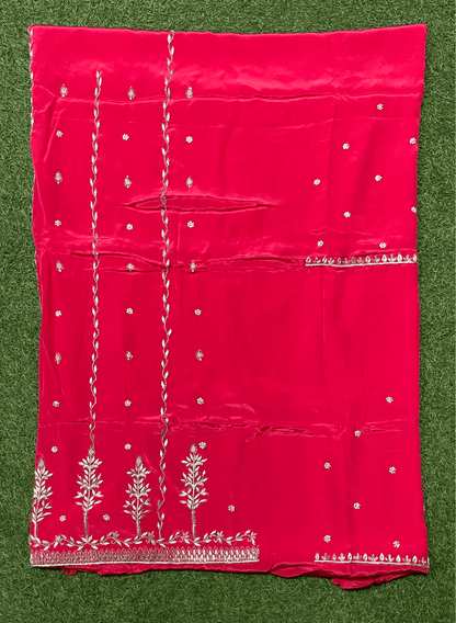 Red Crepe Suit | Bridal | Wedding | Party Wear | Jaggo | Ring Ceremony | Festival | Celebrity |  FS221