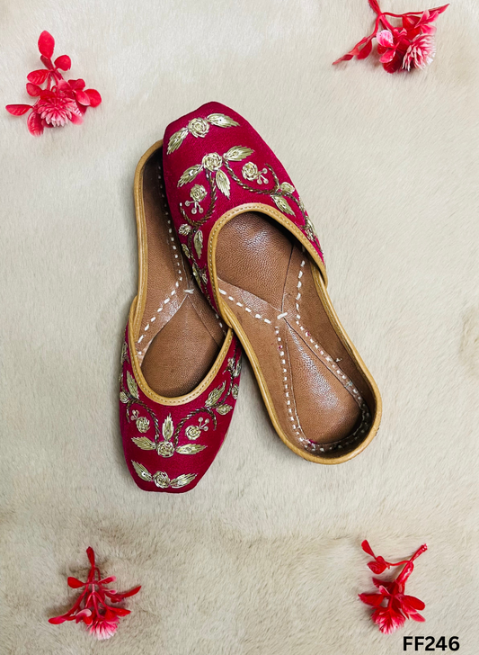 FF246 | Hot-Pink | Hand -Work | Punjabi Jutti