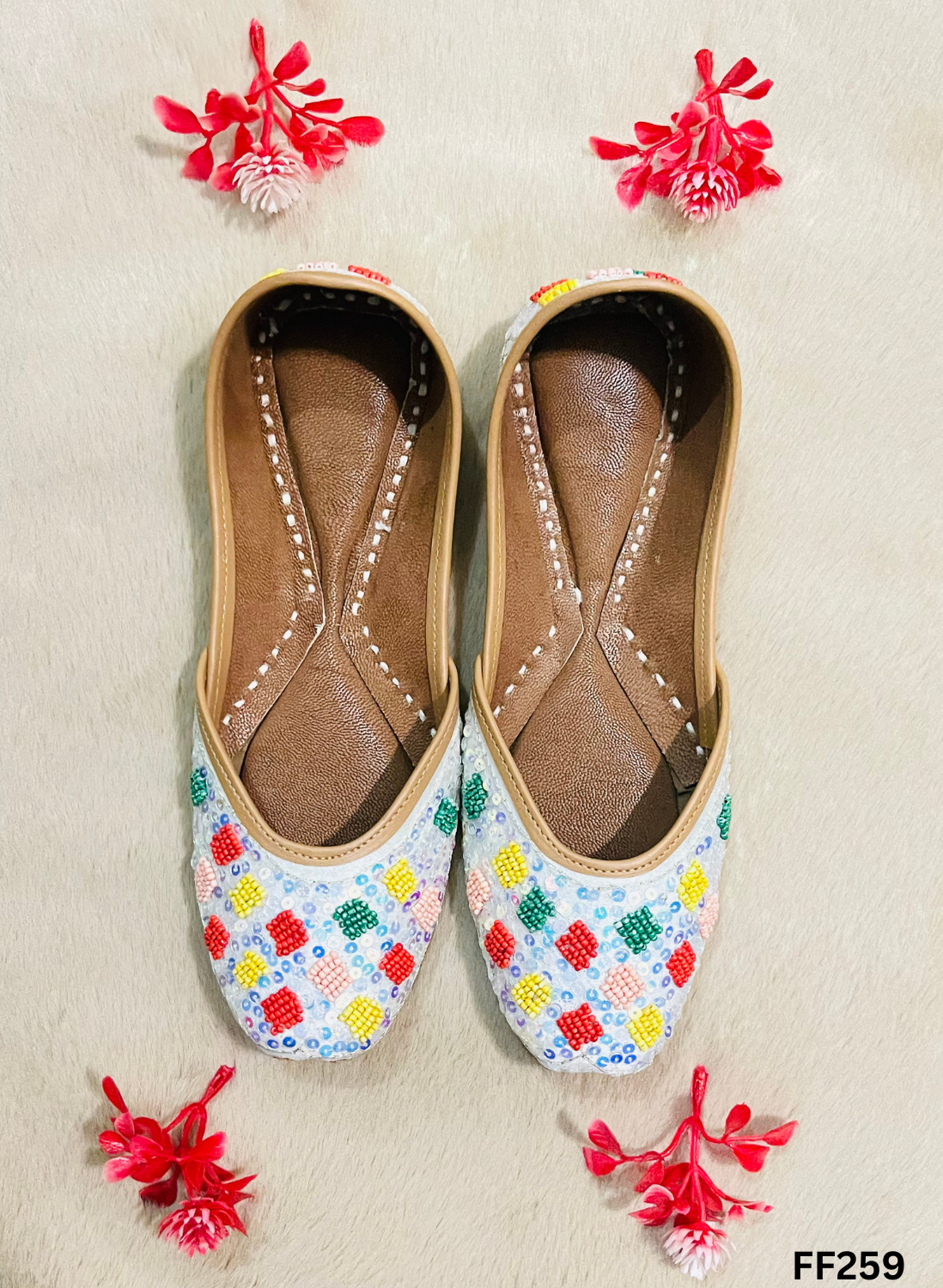 FF259 | Multi-color|  Hand-Work | Punjabi Jutti