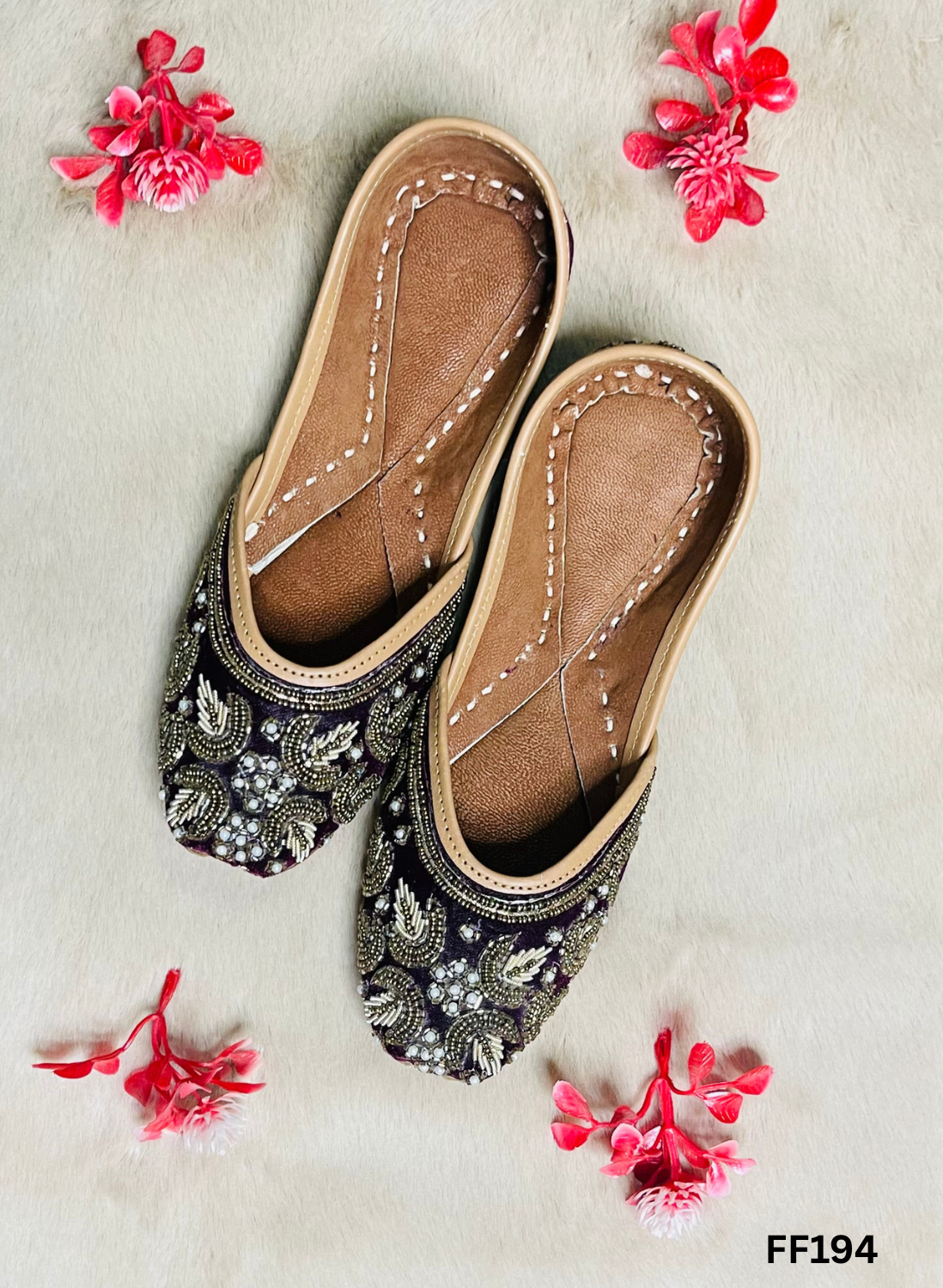 FF194 | Wine | Hand -Work | Punjabi Jutti