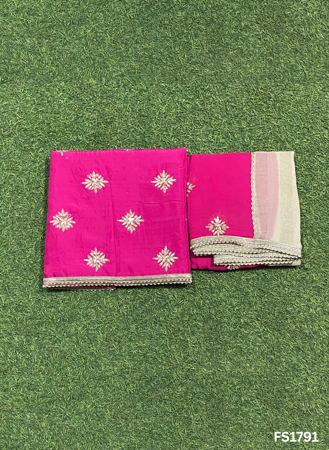 FS1791 | FIROZI | Raw Silk | Party Wear | Wedding | Jaggo | Ring Ceremony | Festival