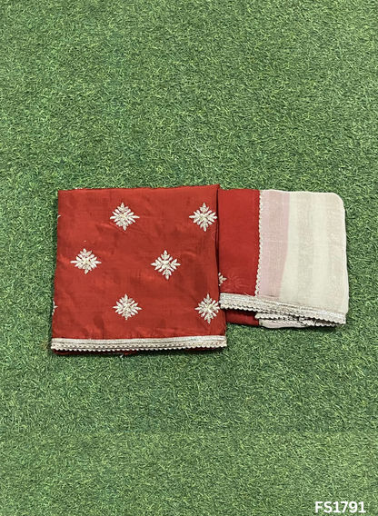 FS1791 | FIROZI | Raw Silk | Party Wear | Wedding | Jaggo | Ring Ceremony | Festival