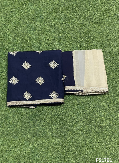 FS1791 | FIROZI | Raw Silk | Party Wear | Wedding | Jaggo | Ring Ceremony | Festival