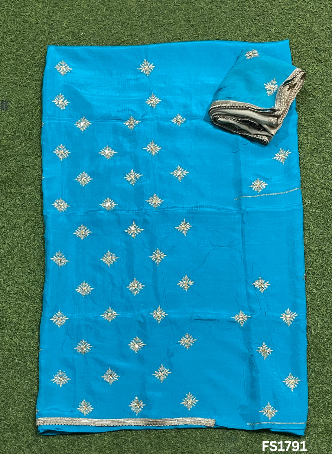 FS1791 | FIROZI | Raw Silk | Party Wear | Wedding | Jaggo | Ring Ceremony | Festival