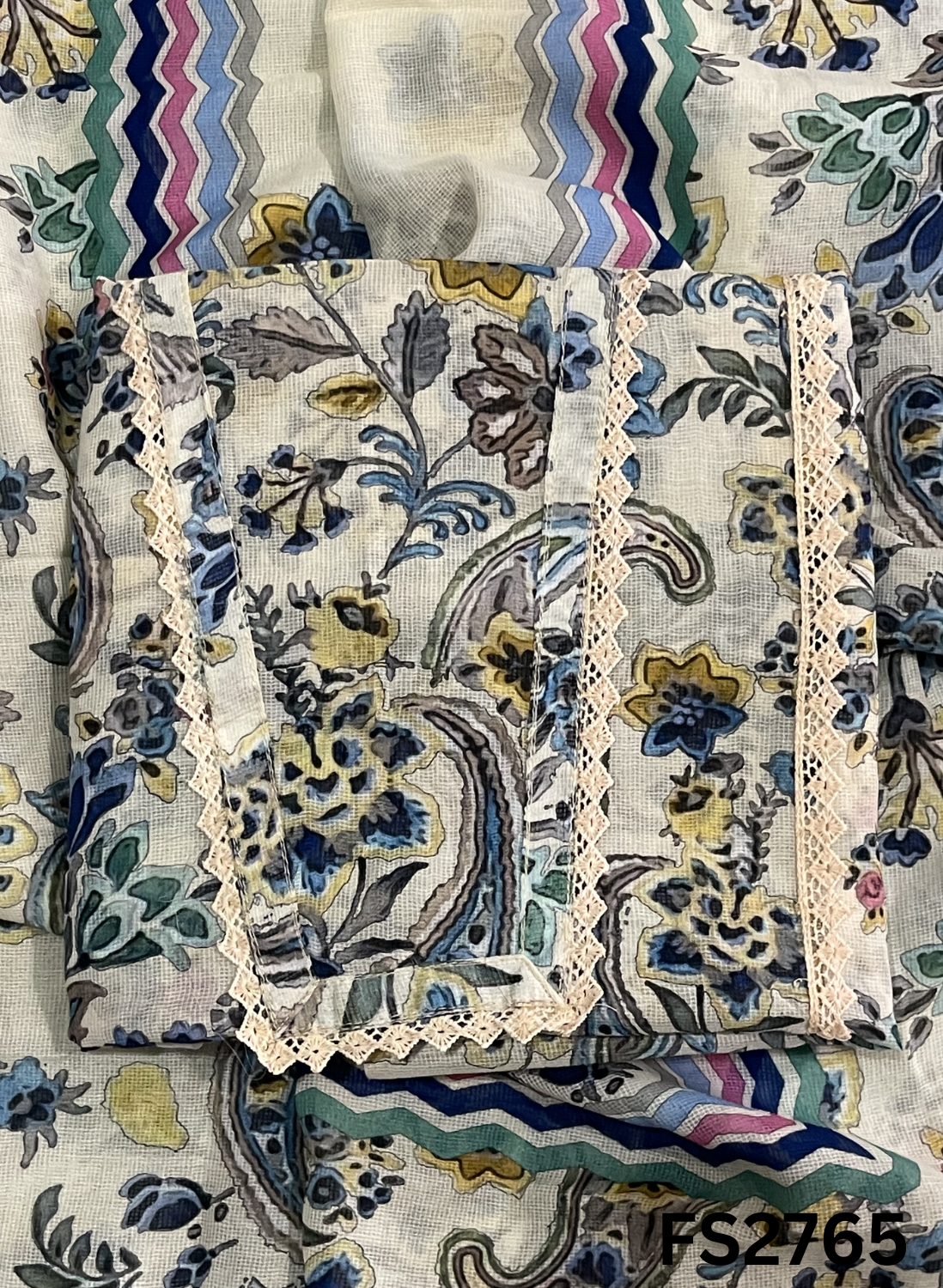 FS2765 | Check Cotton  Suit | Casual wear  | Summer Suits | Regular  wear