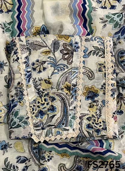 FS2765 | Check Cotton  Suit | Casual wear  | Summer Suits | Regular  wear