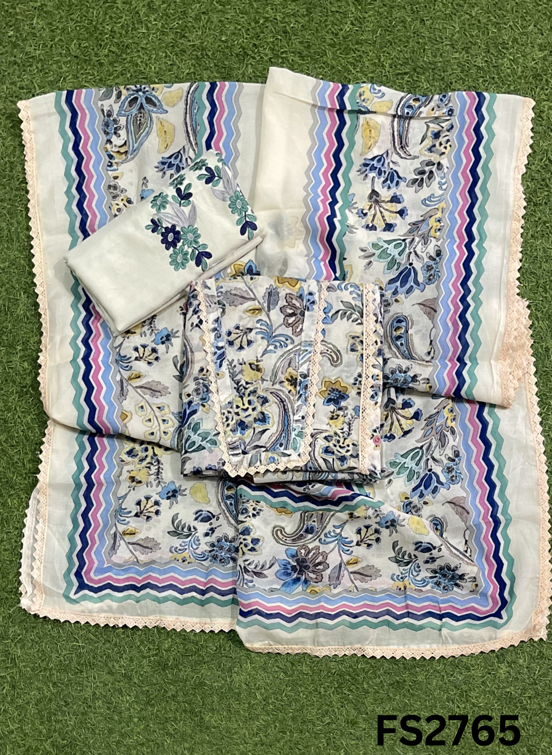FS2765 | Check Cotton  Suit | Casual wear  | Summer Suits | Regular  wear