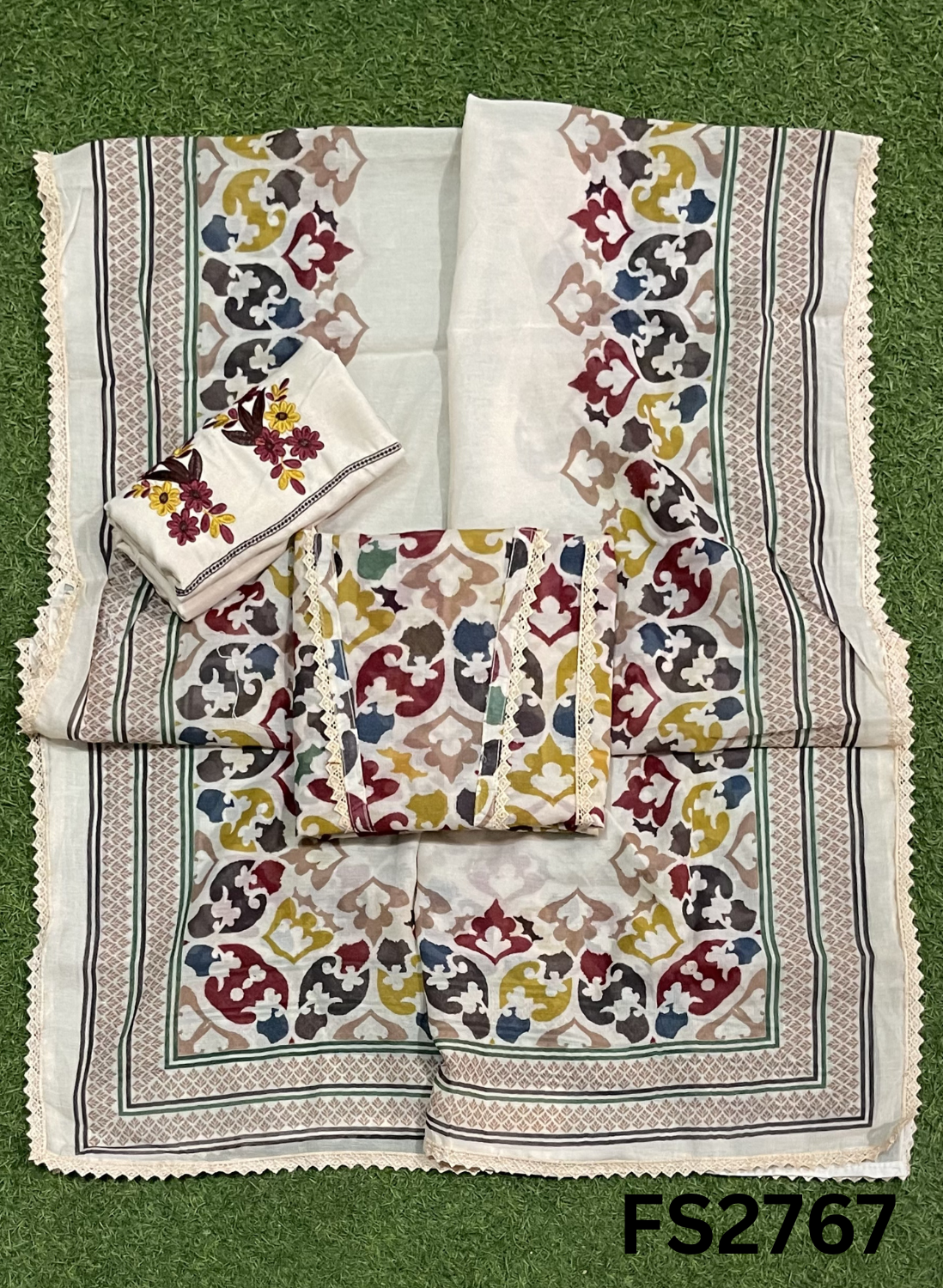FS2767 | Check Cotton Suit | Casual wear  | Summer Suits | Regular wear