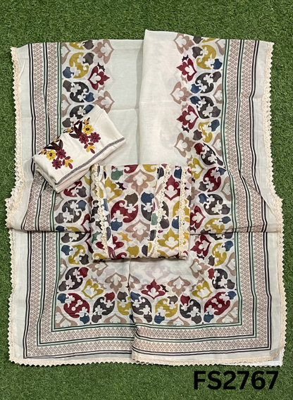 FS2767 | Check Cotton Suit | Casual wear  | Summer Suits | Regular wear