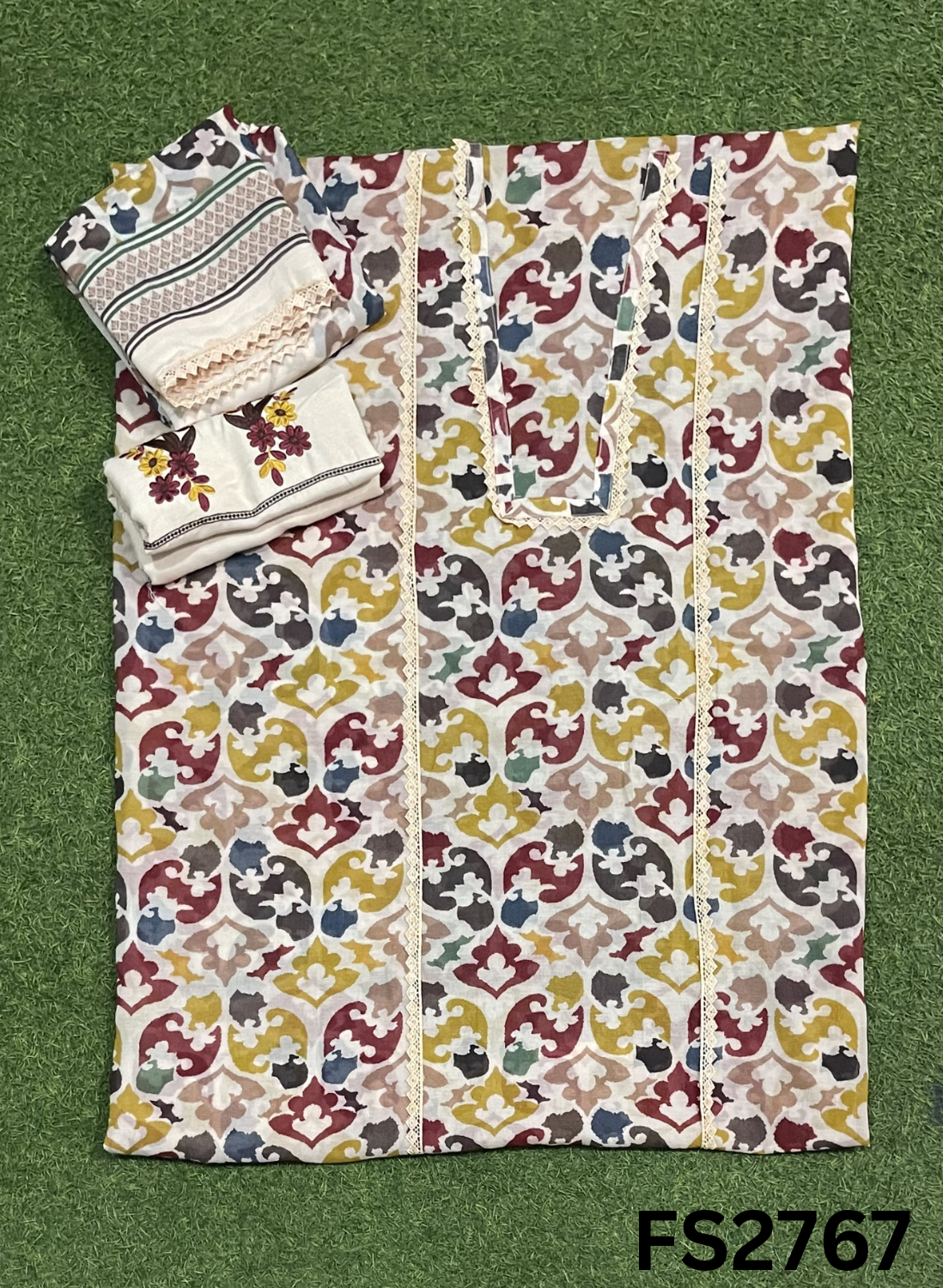 FS2767 | Check Cotton Suit | Casual wear  | Summer Suits | Regular wear
