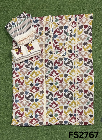 FS2767 | Check Cotton Suit | Casual wear  | Summer Suits | Regular wear