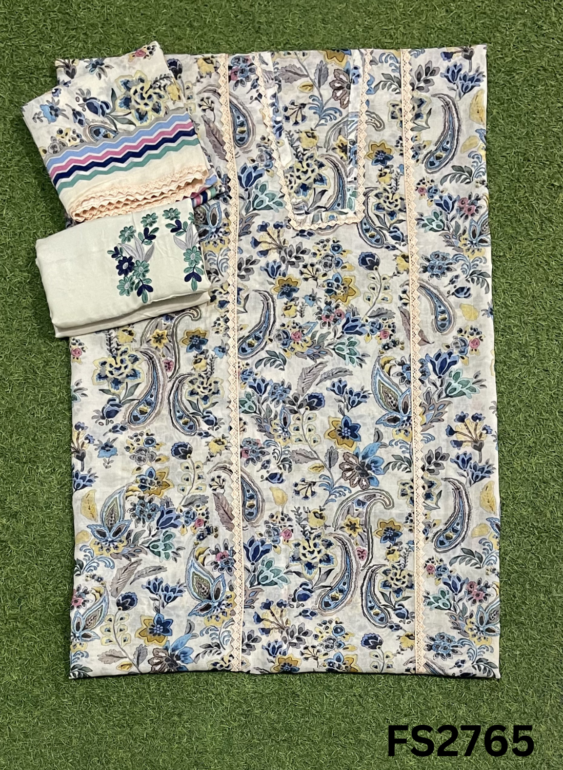 FS2765 | Check Cotton  Suit | Casual wear  | Summer Suits | Regular  wear