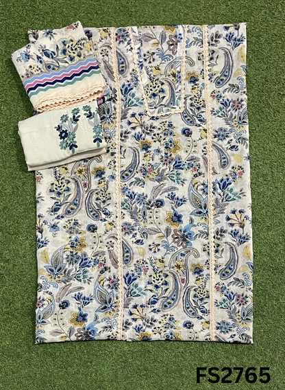 FS2765 | Check Cotton  Suit | Casual wear  | Summer Suits | Regular  wear