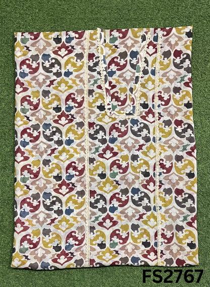 FS2767 | Check Cotton Suit | Casual wear  | Summer Suits | Regular wear