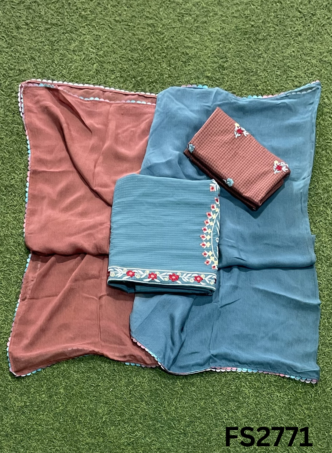 FS2771 | Check Muslin  Suit | Casual wear  | Summer Suits | Regular wear