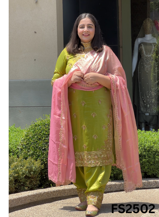 FS2502 | Pista | Fendy | Silk | Party Wear | Wedding | Jaggo | Ring Ceremony | Festival