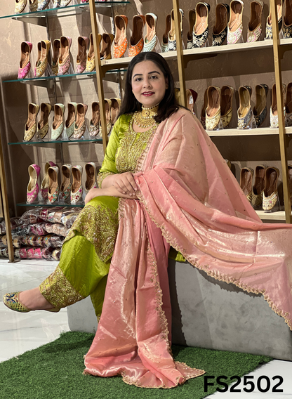 FS2502 | Pista | Fendy | Silk | Party Wear | Wedding | Jaggo | Ring Ceremony | Festival