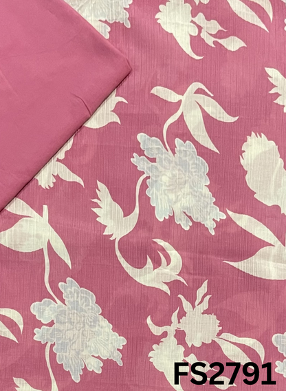 FS2791 | Mal Chanderi  Crush Cotton Suit | Casual wear  | Summer Suits | Regular  wear