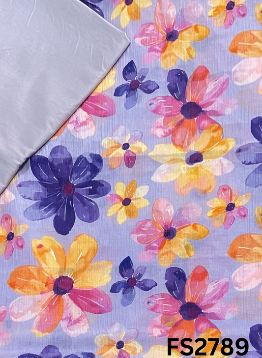 FS2789 | Mal Chanderi Crush  Cotton Suit | Casual wear | Summer Suits | Regular wear