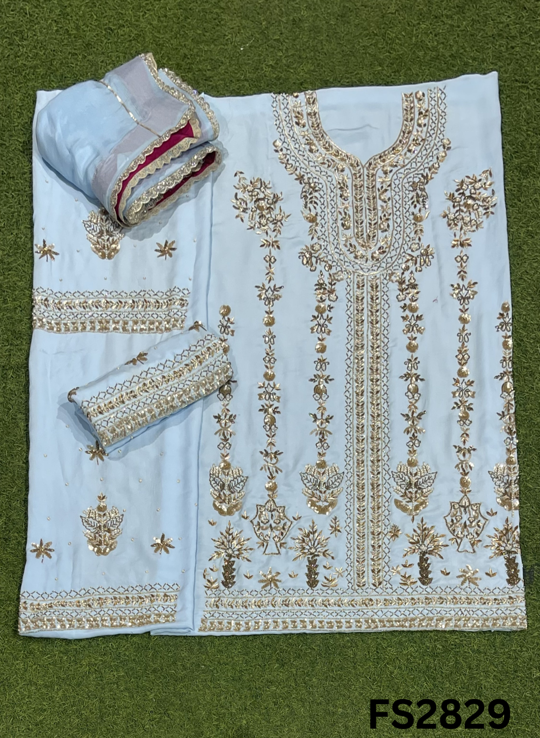 FS2829 | Pure Crepe Suit | Bridal Suit | Party Wear | Wedding | Festival | Celebrity | Ring Ceremony
