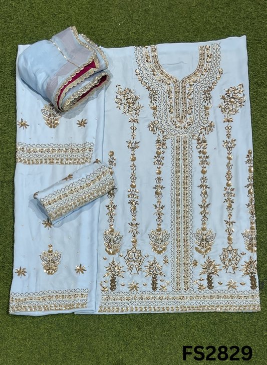 FS2829 | Pure Crepe Suit | Bridal Suit | Party Wear | Wedding | Festival | Celebrity | Ring Ceremony
