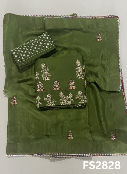 FS2828 | Pure Gevadin Silk Suit | Bridal Suit | Party Wear | Wedding | Festival | Celebrity | Ring Ceremony