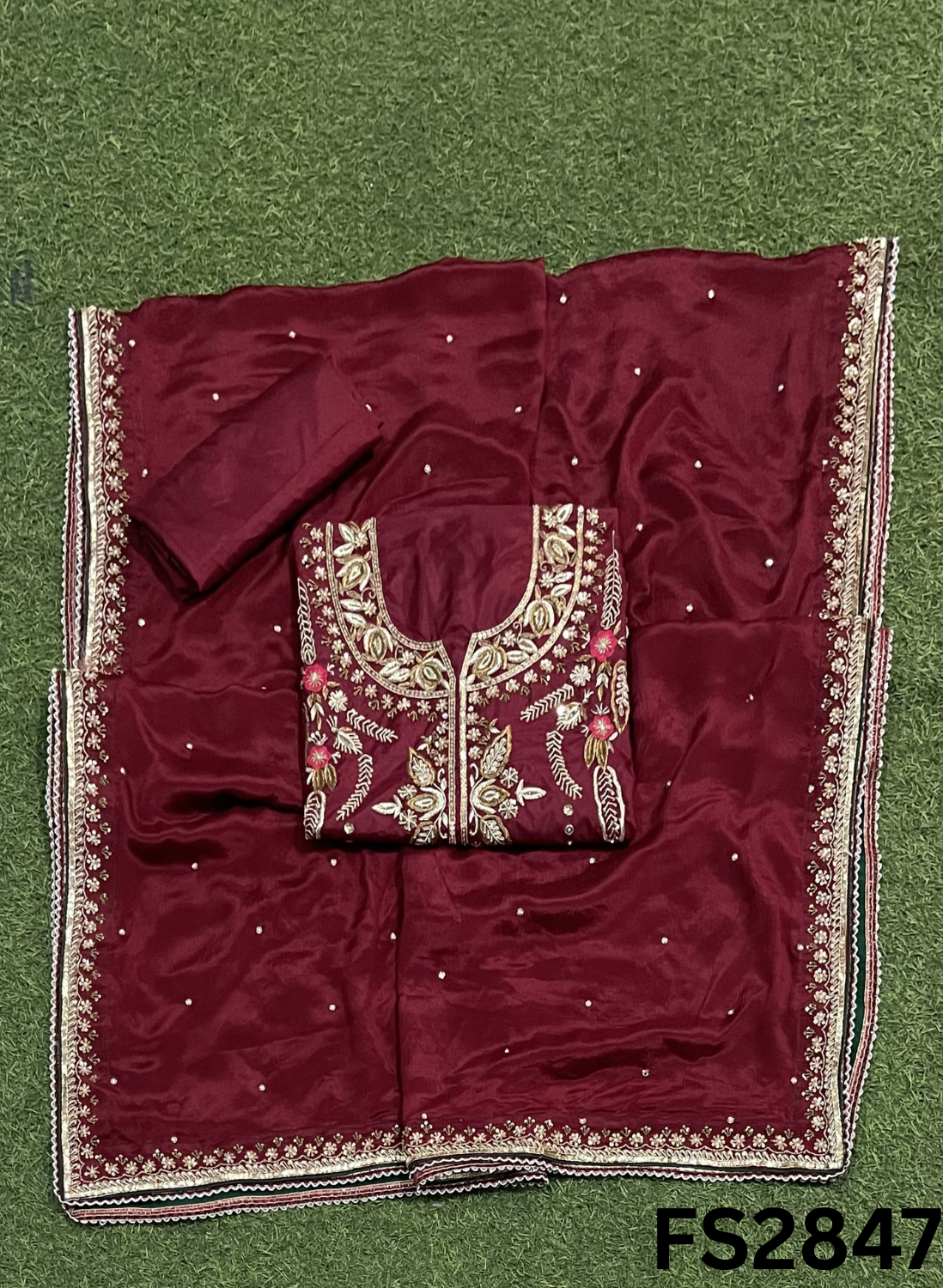FS2847  | Pure Gevadin Silk Suit | Bridal Suit | Party Wear | Wedding | Festival | Celebrity | Ring Ceremony