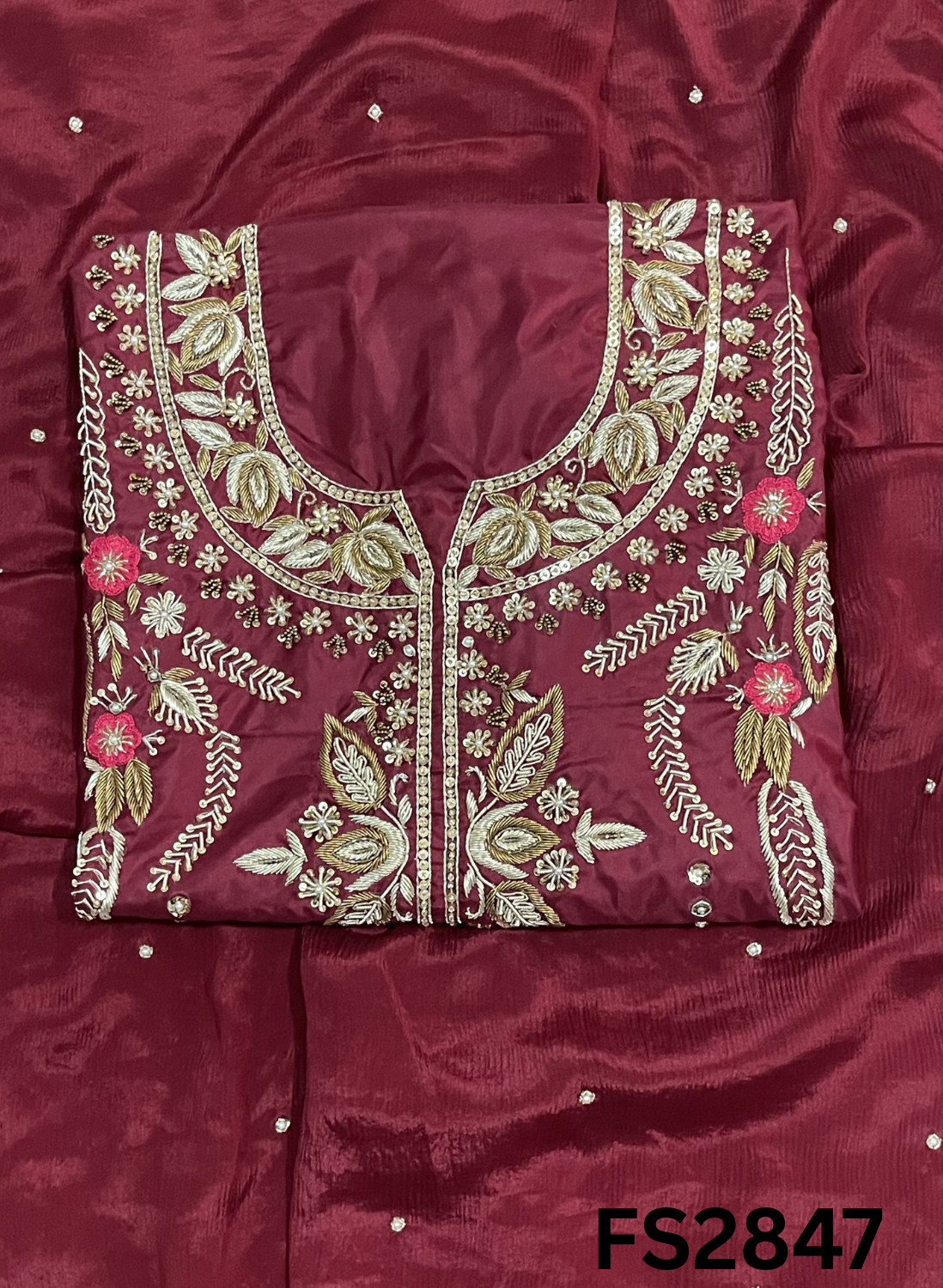 FS2847  | Pure Gevadin Silk Suit | Bridal Suit | Party Wear | Wedding | Festival | Celebrity | Ring Ceremony