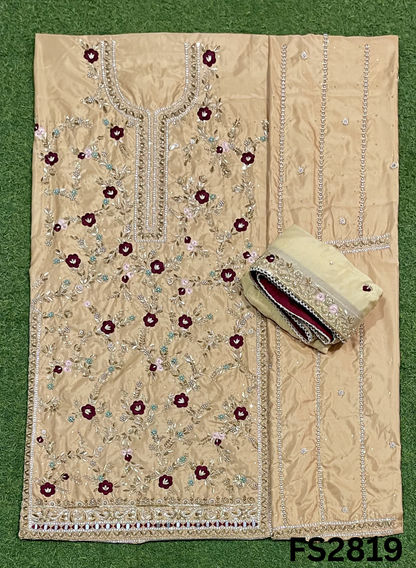 FS2819 | Pure Gevadin Silk Suit | Bridal Suit | Party Wear | Wedding | Festival | Celebrity | Ring Ceremony