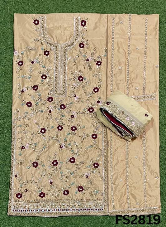 FS2819 | Pure Gevadin Silk Suit | Bridal Suit | Party Wear | Wedding | Festival | Celebrity | Ring Ceremony
