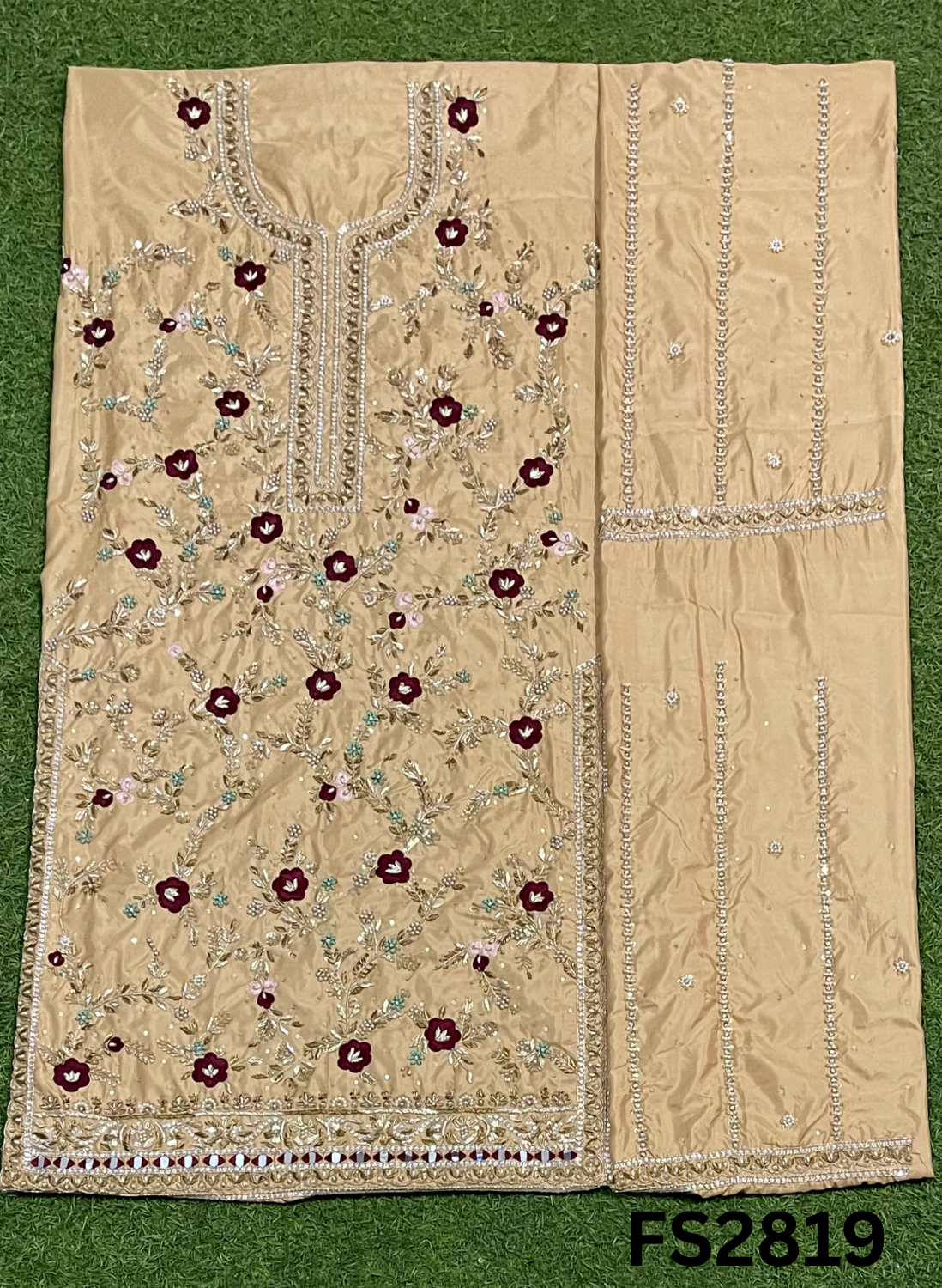 FS2819 | Pure Gevadin Silk Suit | Bridal Suit | Party Wear | Wedding | Festival | Celebrity | Ring Ceremony