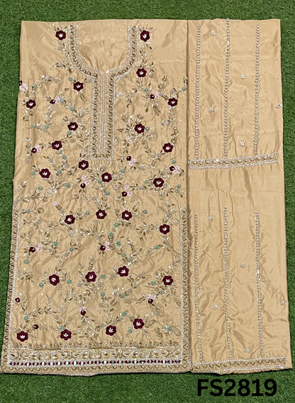 FS2819 | Pure Gevadin Silk Suit | Bridal Suit | Party Wear | Wedding | Festival | Celebrity | Ring Ceremony
