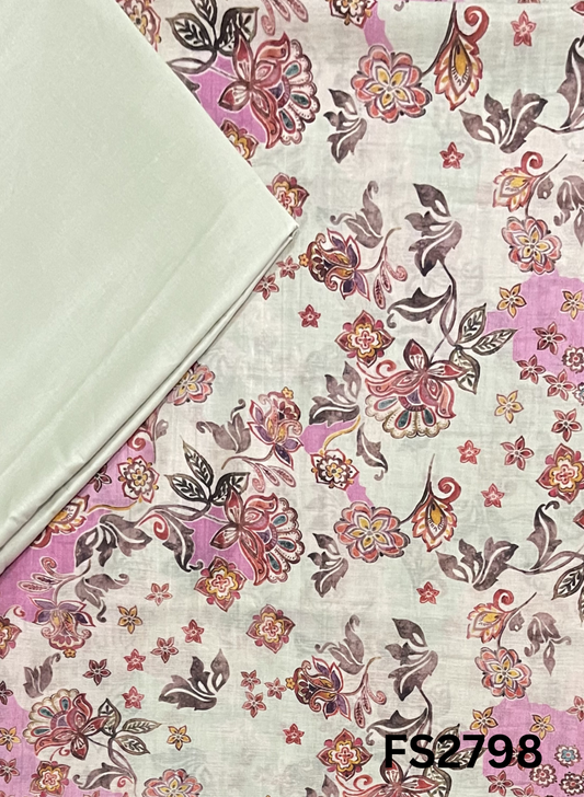 FS2798 | Pure Mal Chanderi Cotton Suit | Casual wear | Summer Suits | Regular wear